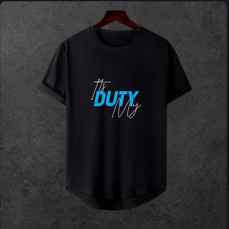  Unisex Oversize Modern Boy Pamuklu Etek Oval Siyah Baskili T-shirt